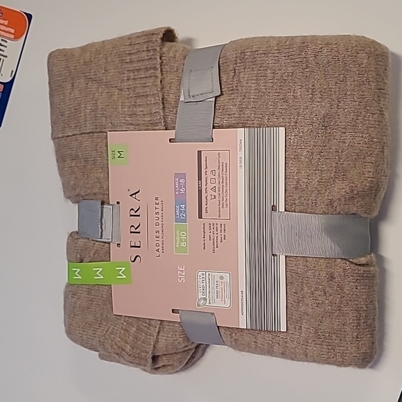 Serra Cardigan Duster WMS Medium Tan NEW Mid Thigh Length Neutral - Picture 5 of 8